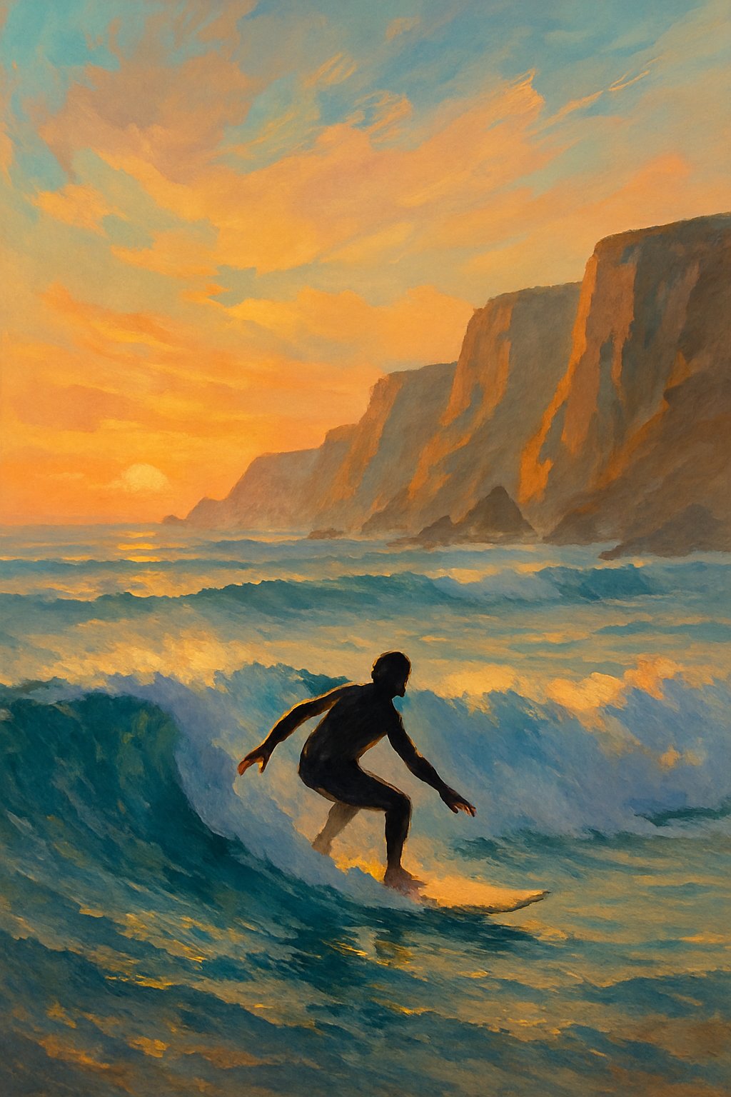 Surfeur à la Baie des Trépassés