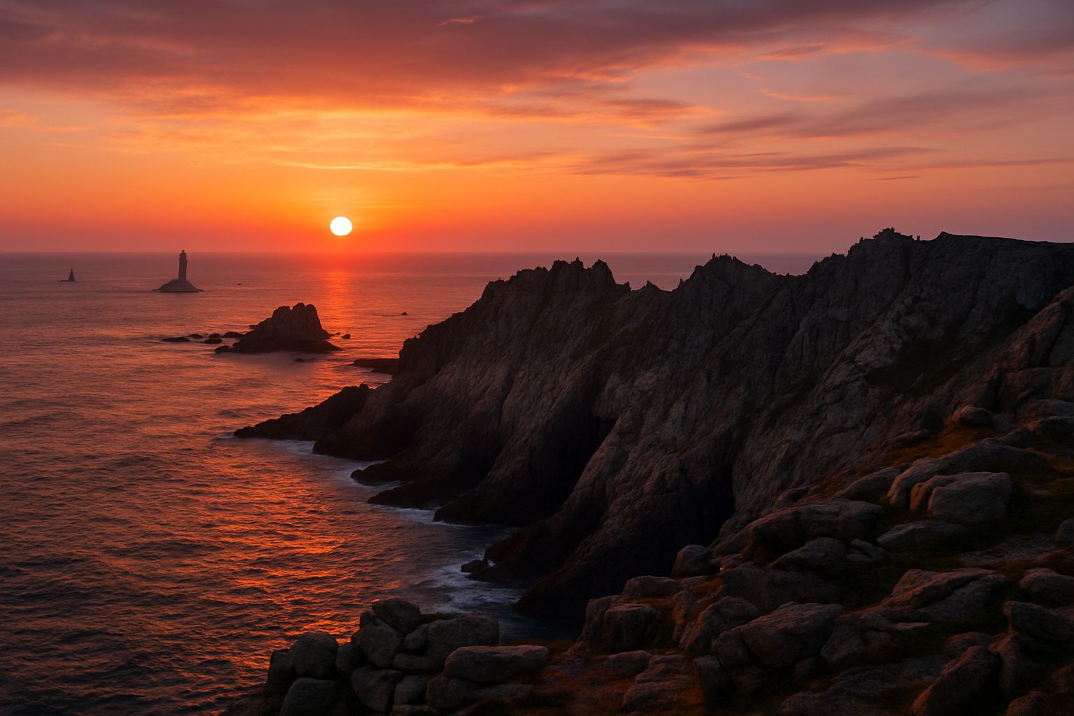 Pointe du Raz au coucher du soleil